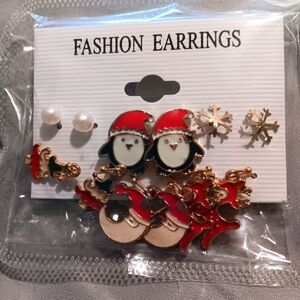 6 Sets Christmas Earrings